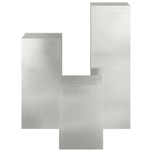 Стойка за растения 3 pcs Сребрист Неръждаема стомана