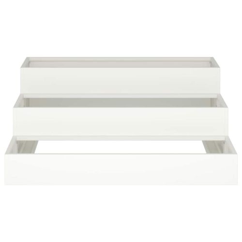 Градинска саксия Бяло 90 x 90 x 35 см Студено валцована стомана