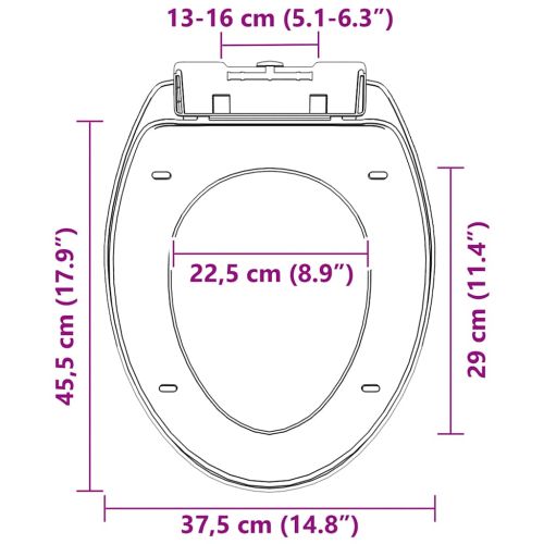 Тоалетна седалка, плавно затваряне, бърз монтаж/демонтаж, черна