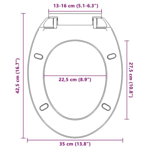 Тоалетна седалка с плавно затваряне, сива, овална
