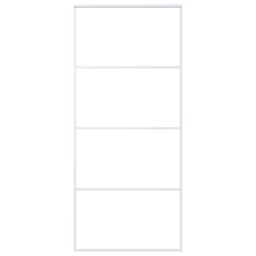 Плъзгаща се врата матирано ESG стъкло и алуминий 90x205 см бяла