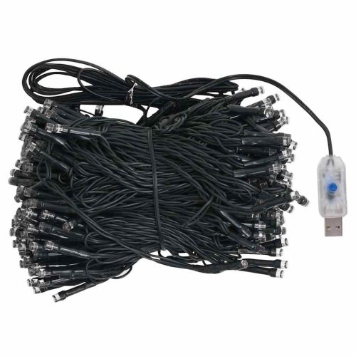 Изкуствена осветена коледна елха с топки зелена 210 см PVC