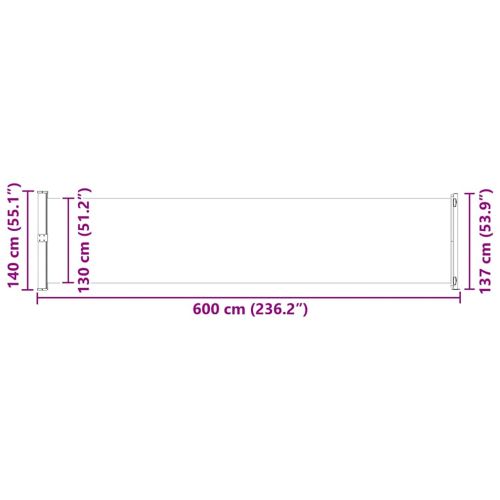 Прибираща се дворна странична тента, 140x600 см, синя