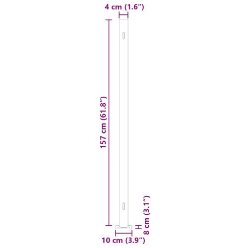 Прибираща се дворна странична тента, 600x160 см, сива