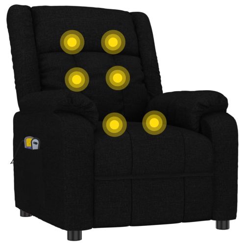 Електрически масажен стол, черен, текстил