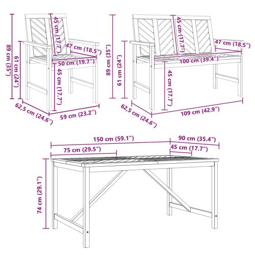 Комплект за хранене в градината 4 pcs Кафяво