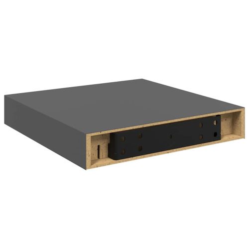 Окачени стенни рафтове, 4 бр, сив гланц, 23x23,5x3,8 см, МДФ