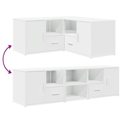 Ъглов шкаф, бял, 160x40x45 см, инженерно дърво