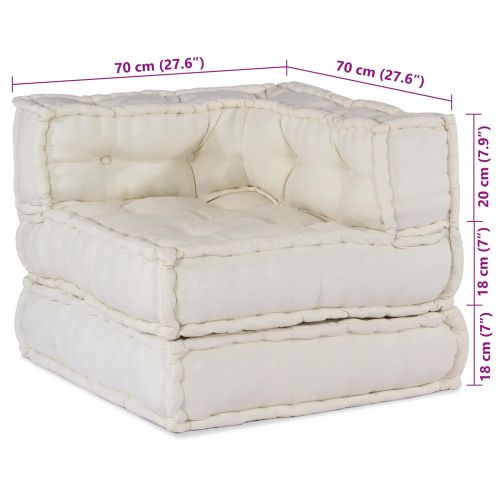 Модулен диван 4 pcs Крем текстил