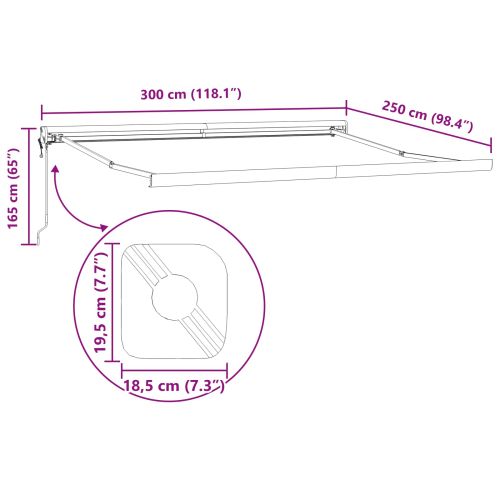 Сгъваем навес Червено 300 x 250 cm Текстил и Метал