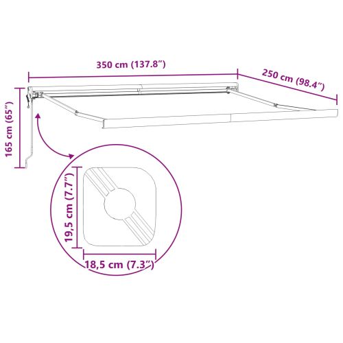 Сгъваем навес Черно 350 x 250 cm Плат, метал