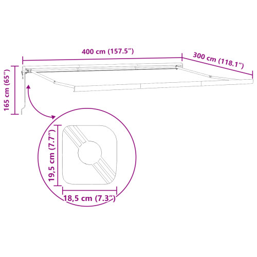 Сгъваем навес жълто и оранжево 400 ×350 cm текстил