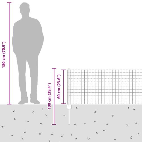 Ограда и колче Сребрист 0,6 x 10 м Стомана