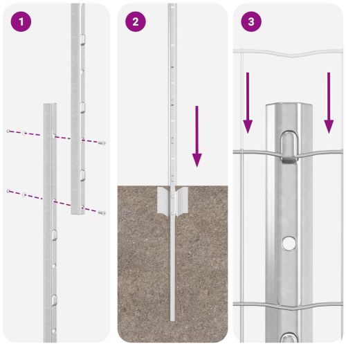 Ограда и колче Сребрист 1,6 x 10 m Стомана