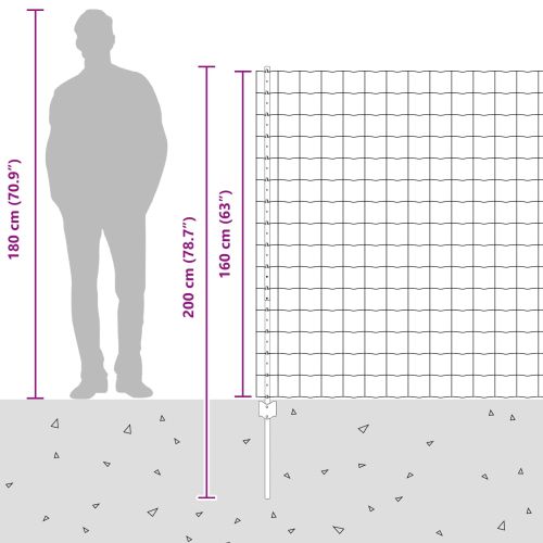Ограда и колче Сребрист 1,6 x 10 m Стомана