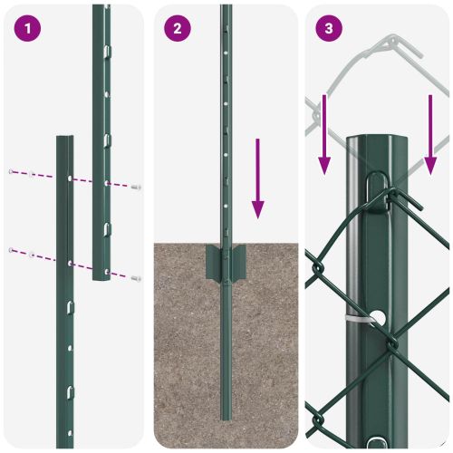Ограда и колче Зелен 1,4 x 10 m Стомана