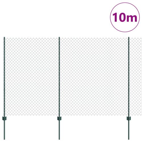 Ограда и колче Зелен 1,5 x 10 m Стомана