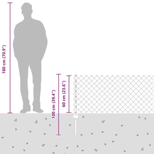 Ограда и колче Зелен 0,6 x 10 м Стомана