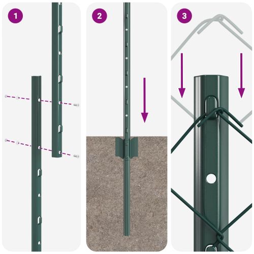 Ограда и колче Зелен 1 x 10 m Стомана