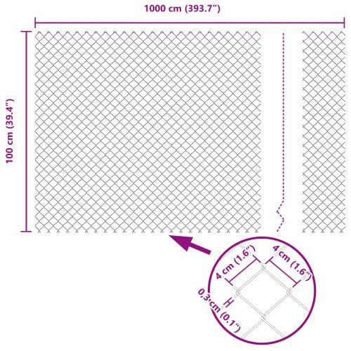 Ограда и колче Сив 1 x 10 m Стомана