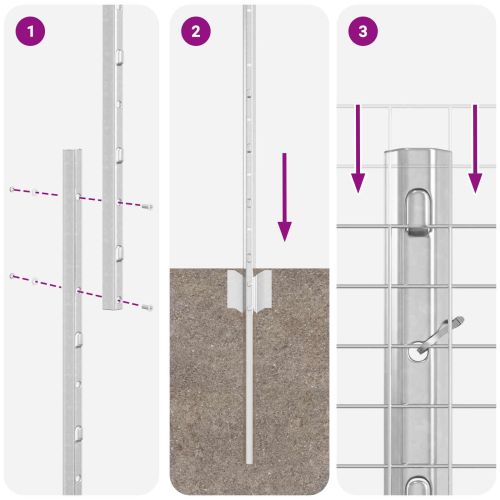 Ограда и колче Сребрист 1 x 25 m Стомана