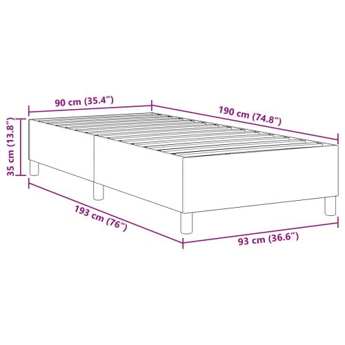 Платформено легло Светлосиво 90 x 190 cm текстил