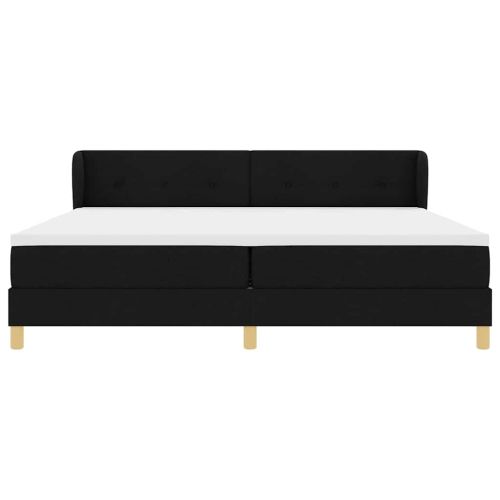 Легло с пружинирана основа с матрак Черно 200 x 200 cm текстил