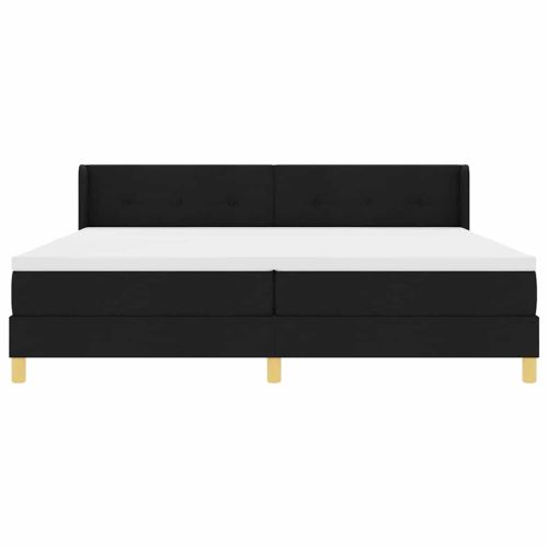 Легло с пружинирана основа Черно 200 x 200 cm Полиестер