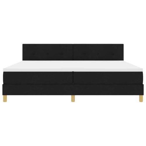 LED кутия за пружини с легло Черно 200 x 200 cm текстил