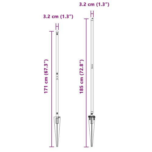 Стълб за ограда. Друг 52 pcs Сив 3,2 x 3,2 x 140 см Стомана