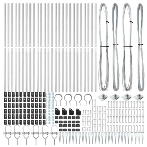 Стълб за ограда. Друг 26 pcs Сив 3,2 x 3,2 x 160 см Стомана