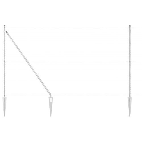 Стълб за ограда. Друг 26 pcs Сив 3,2 x 3,2 x 180 см Стомана