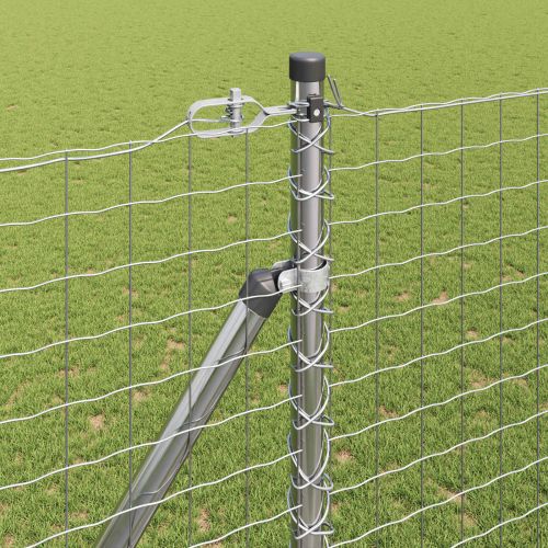 Стълб за ограда. Друг 26 pcs Сив 3,2 x 3,2 x 180 см Стомана