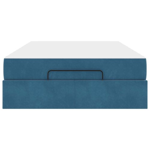 Рамка за легло с матрак Синьо 120 x 190 cm Кадифе
