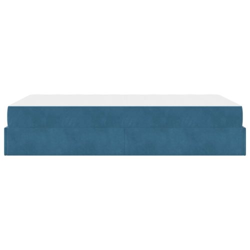 Рамка за легло с матрак Синьо 120 x 190 cm Кадифе