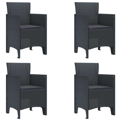 Градински стол 4 pcs Антрацит 53 x 49 x 85 см PP