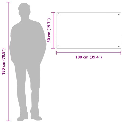 Кухненски заден панел Тъмносив 100 x 50 x 0,6 см