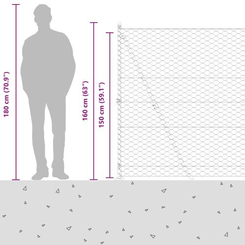Оградa с колчета Сребрист 1.5 x 10 m Покрит със PVC стомана