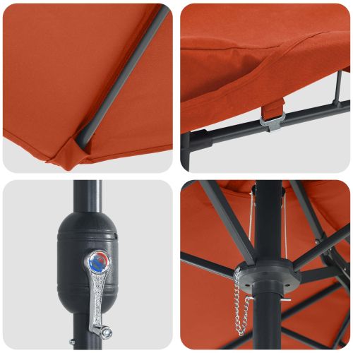 Градински парасол Теракота 385 x 209 x 244 см текстил