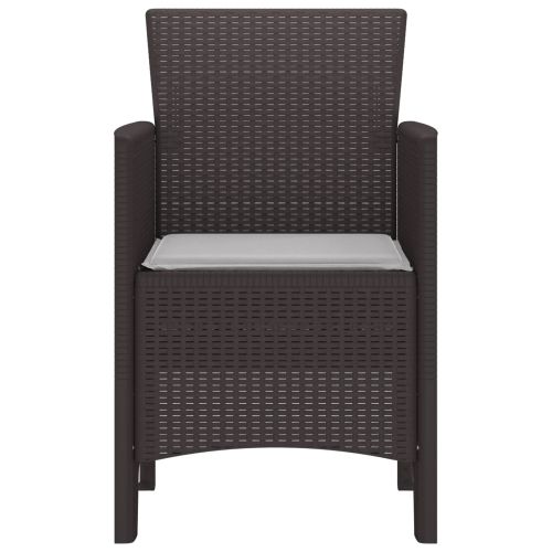 Градински стол 4 pcs Кафяво 53 x 49 x 85 см PP