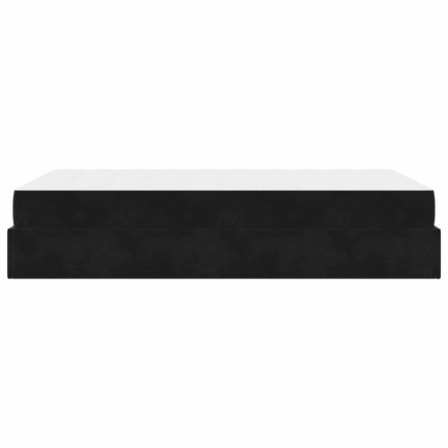 Рамка за легло с матрак Черно 120 x 200 cm Кадифе