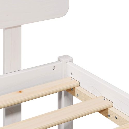 Рамка за легло с таблото Бяло 90 x 190 cm Солидно борово дърво