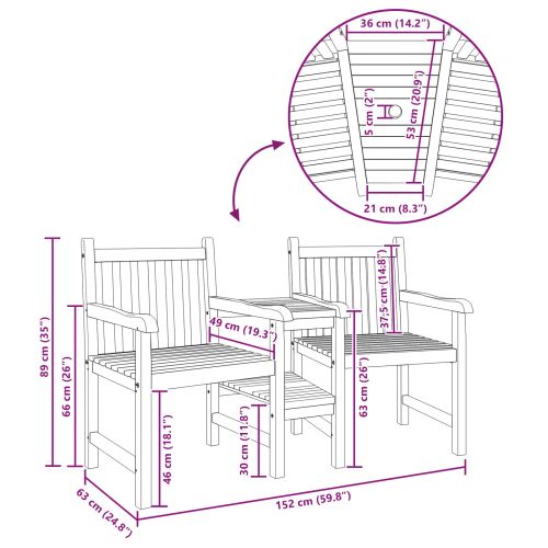 Outdoor столчета Кафяво 152 x 63 x 89 см Тиково дърво масив
