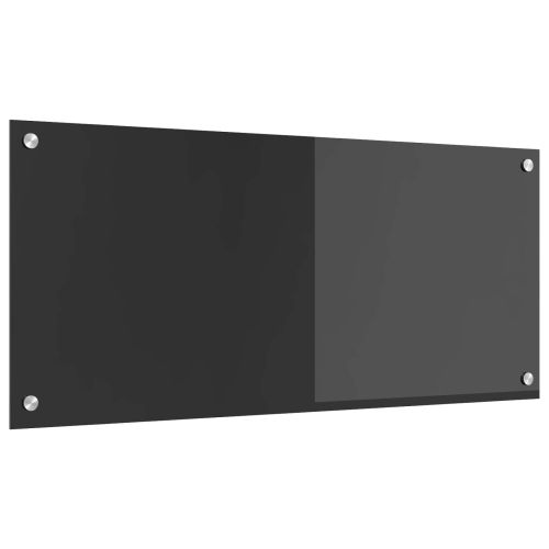 Кухненски заден панел Тъмносив 90 x 40 x 0,6 см закалено стъкло