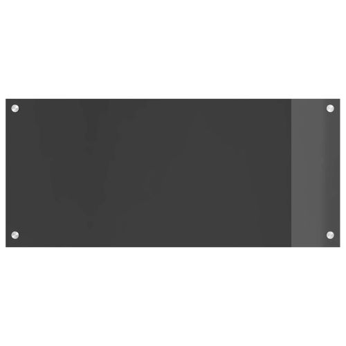 Кухненски заден панел Тъмносив 90 x 40 x 0,6 см закалено стъкло