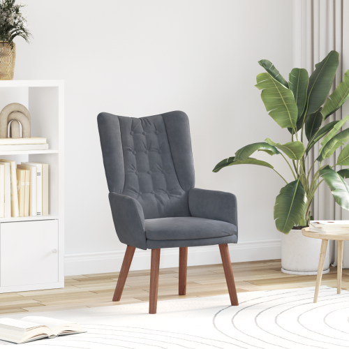 фотьойл Тъмен сив 63 x 67 x 94 см Кадифе