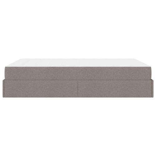 Рамка за легло със съхранение Таупе 160 x 200 cm текстил