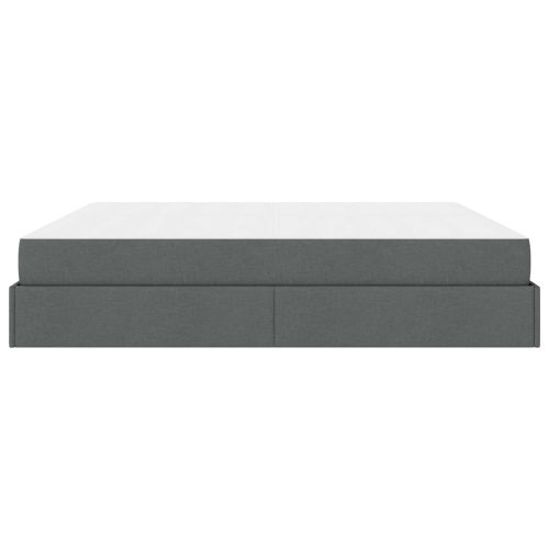 Рамка за легло със съхранение Тъмносив 200 x 200 cm текстил