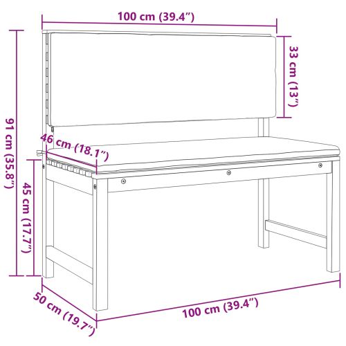 Градинска пейка Кафяво 100 x 50 x 91 см