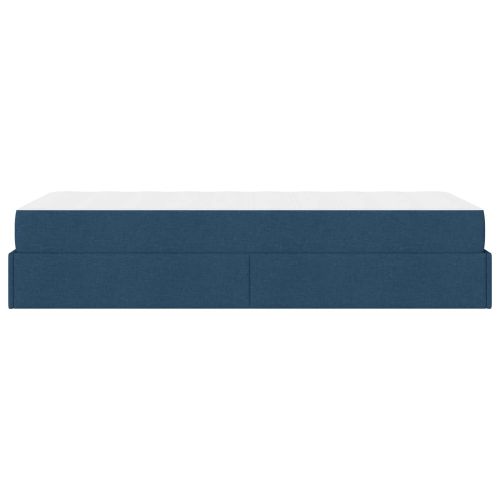 Рамка за легло с матрак Синьо 90 x 190 cm текстил